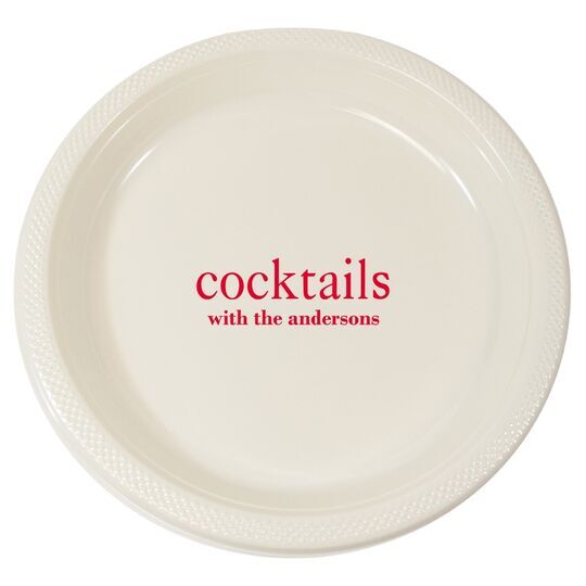 Big Word Cocktails Plastic Plates