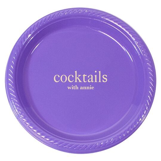 Big Word Cocktails Plastic Plates
