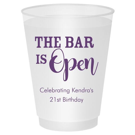 The Bar is Open Shatterproof Cups