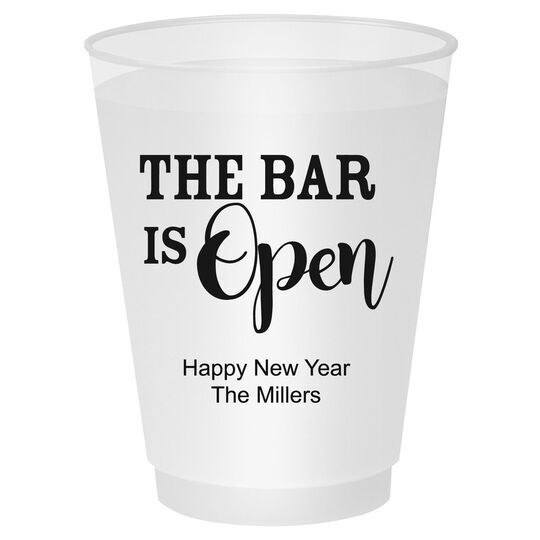 The Bar is Open Shatterproof Cups