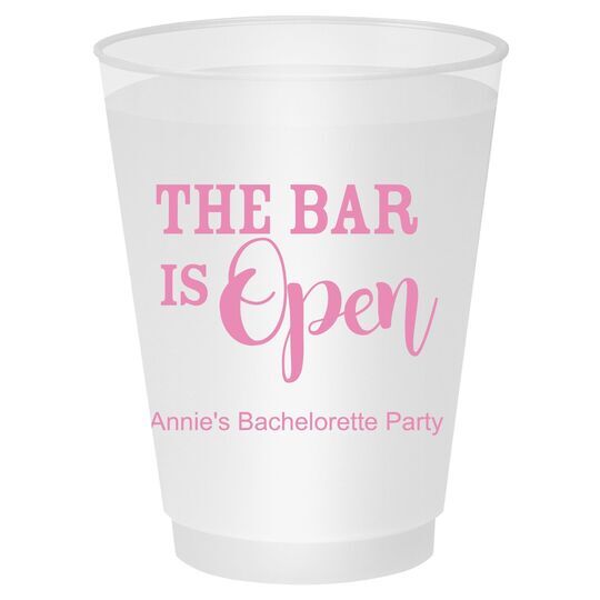 The Bar is Open Shatterproof Cups