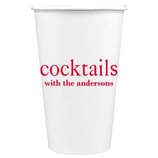 Big Word Cocktails Paper Coffee Cups