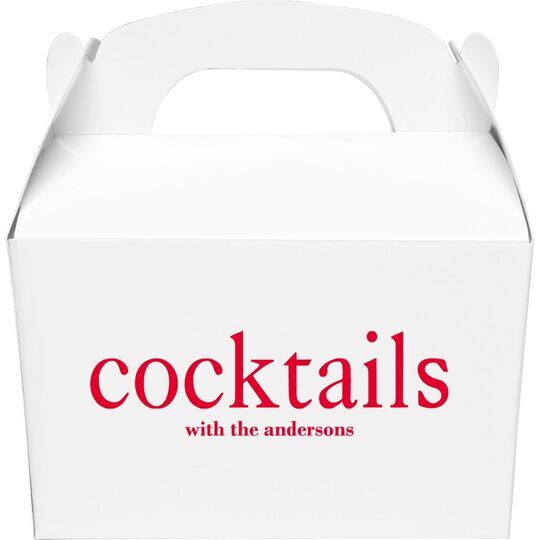 Big Word Cocktails Gable Favor Boxes