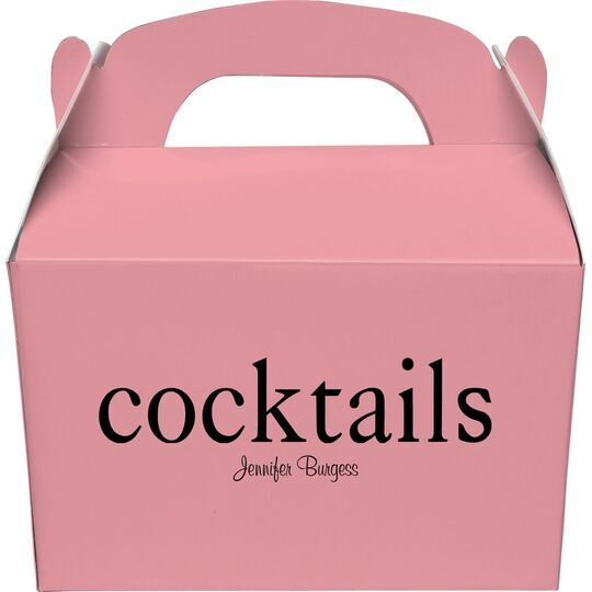 Big Word Cocktails Gable Favor Boxes