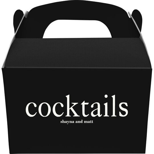 Big Word Cocktails Gable Favor Boxes