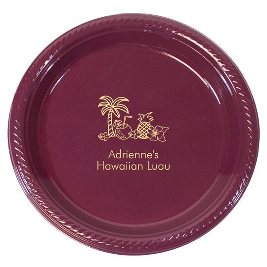 Tropical on sale plastic plates