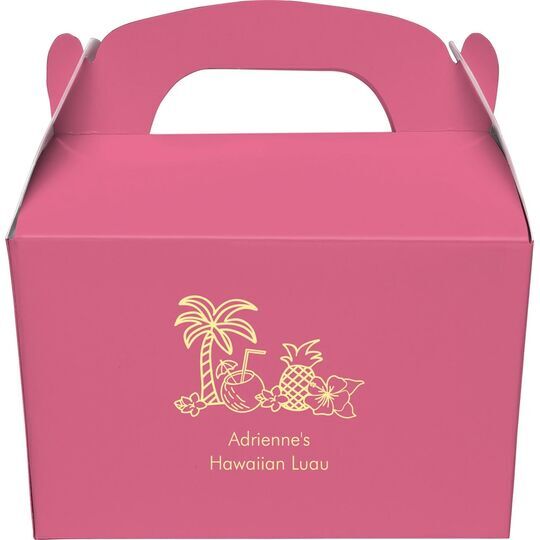 Tropical Hawaiian Luau Gable Favor Boxes