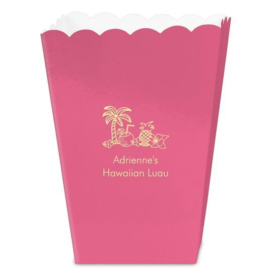 Tropical Hawaiian Luau Mini Popcorn Boxes