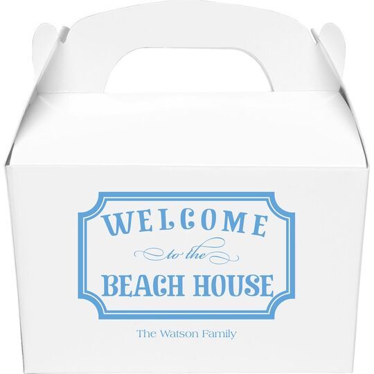 Welcome to the Beach House Sign Gable Favor Boxes