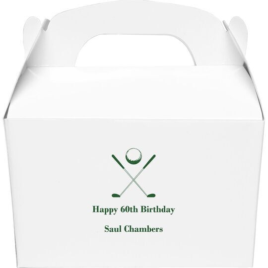 Golf Clubs Gable Favor Boxes