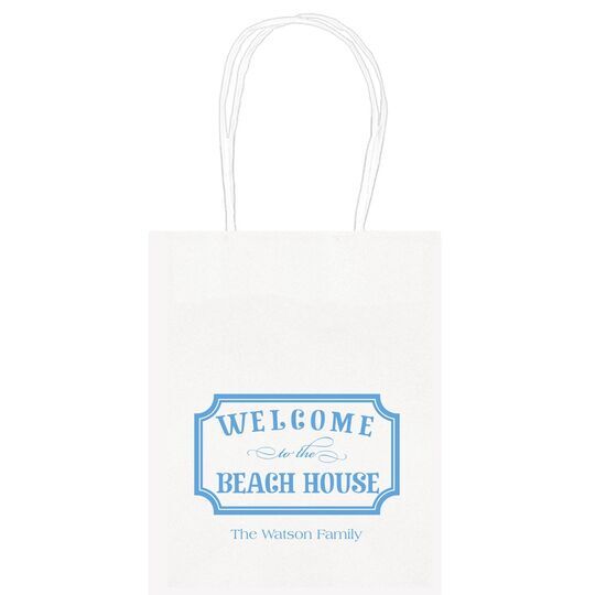 Welcome to the Beach House Sign Mini Twisted Handled Bags