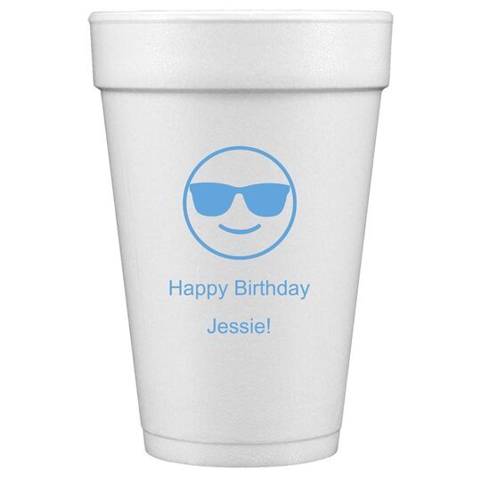 Sunglasses Emoji Styrofoam Cups