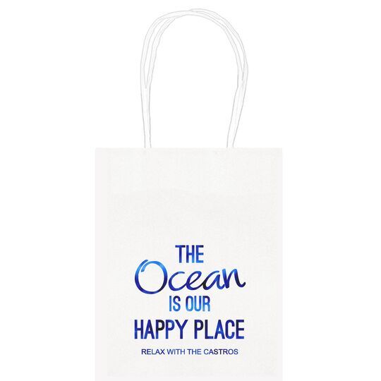 The Ocean is Our Happy Place Mini Twisted Handled Bags