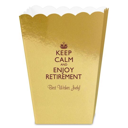 Keep Calm and Enjoy Retirement Mini Popcorn Boxes