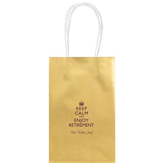 Keep Calm and Enjoy Retirement Medium Twisted Handled Bags