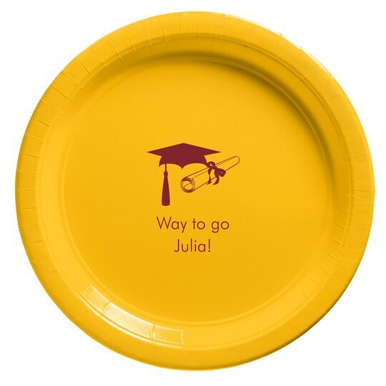 Mortar Board & Diploma Paper Plates