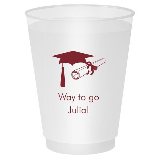 Mortar Board & Diploma Shatterproof Cups