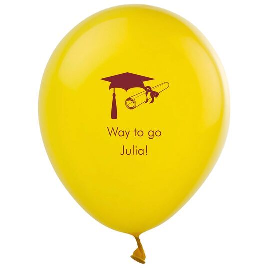 Mortar Board & Diploma Latex Balloons