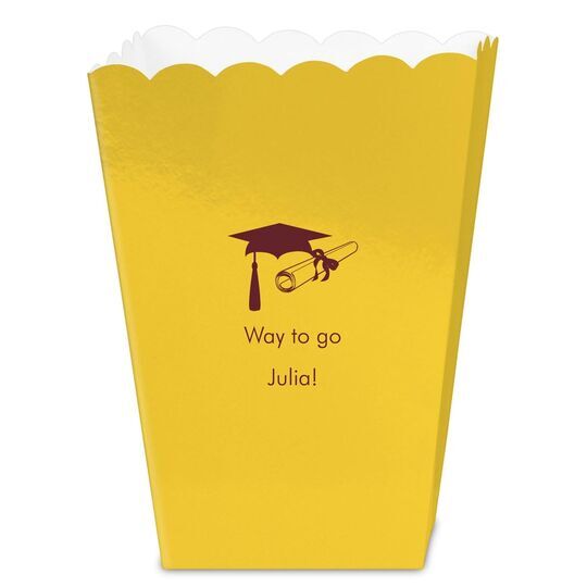 Mortar Board & Diploma Mini Popcorn Boxes