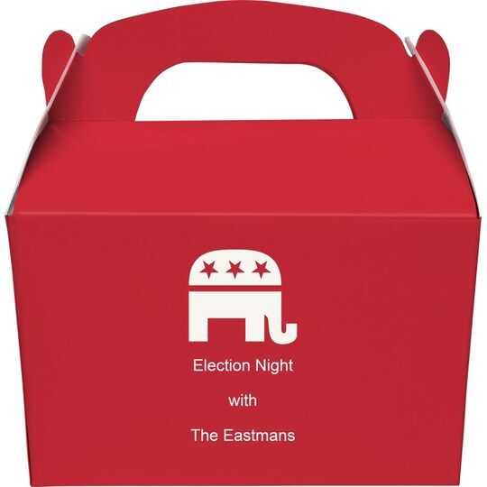 Patriotic Elephant Gable Favor Boxes