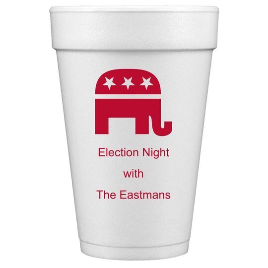 Patriotic Elephant Styrofoam Cups