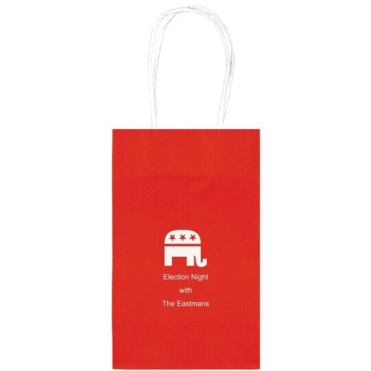 Patriotic Elephant Medium Twisted Handled Bags