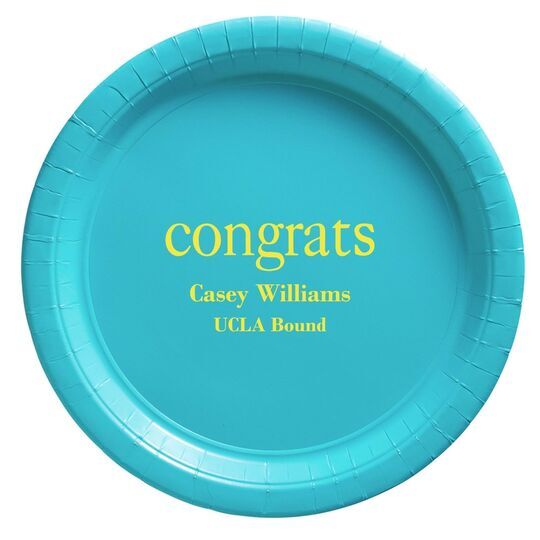 Big Word Congrats Paper Plates