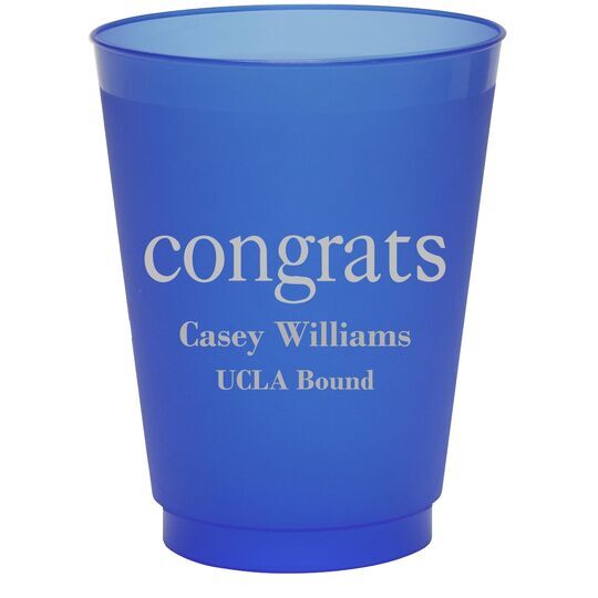 Big Word Congrats Colored Shatterproof Cups