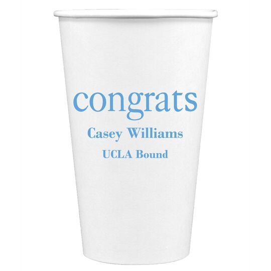 Big Word Congrats Paper Coffee Cups