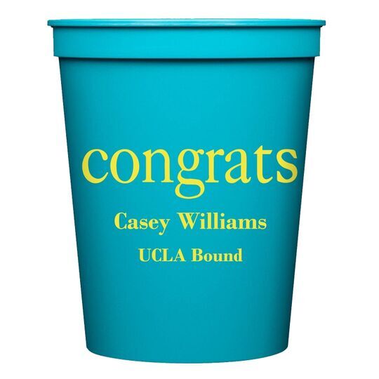 Big Word Congrats Stadium Cups