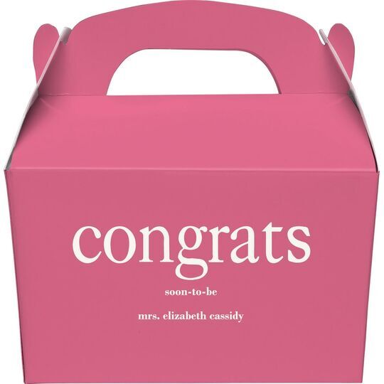 Big Word Congrats Gable Favor Boxes