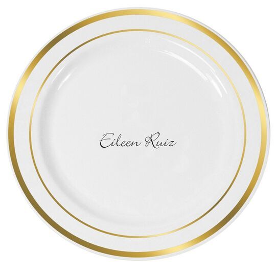 Always Flaunt Your Names Premium Banded Plastic Plates