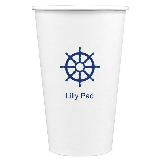 Nautical Wheel Paper Coffee Cups
