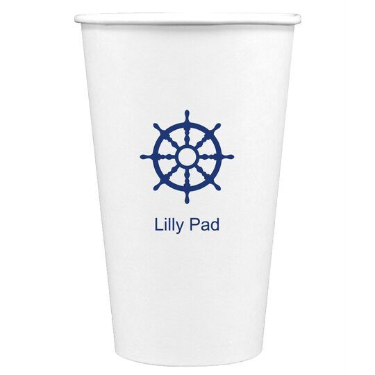 Nautical Wheel Paper Coffee Cups