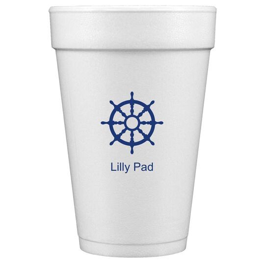 Nautical Wheel Styrofoam Cups