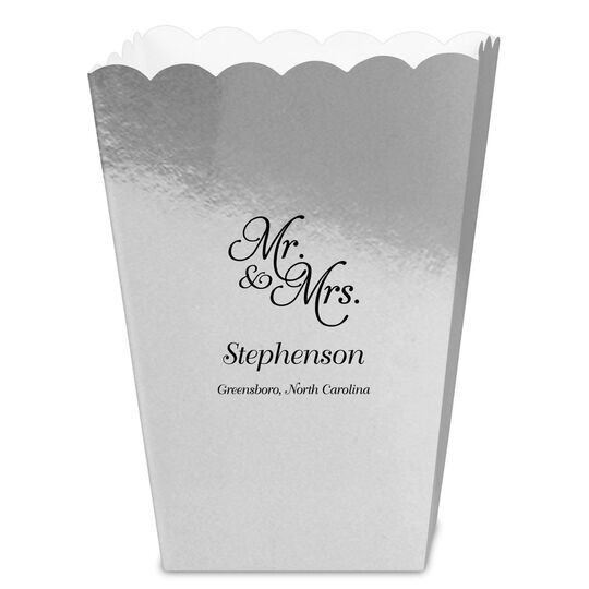 Elegant Mr. & Mrs. Mini Popcorn Boxes