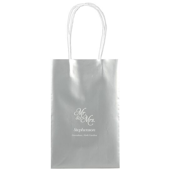 Elegant Mr. & Mrs. Medium Twisted Handled Bags