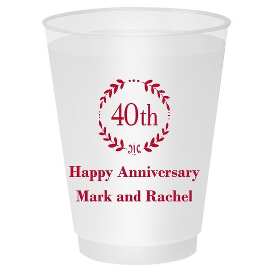 40th Wreath Shatterproof Cups