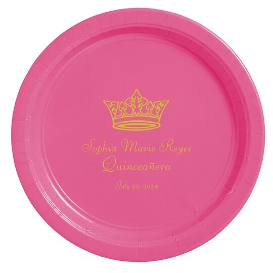Delicate Princess Crown Paper Plates