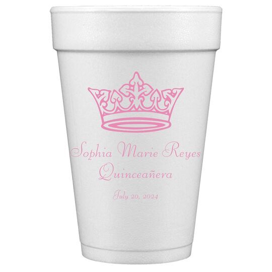 Delicate Princess Crown Styrofoam Cups