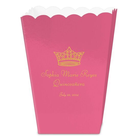 Delicate Princess Crown Mini Popcorn Boxes