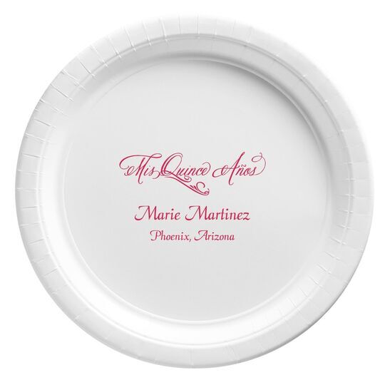 Elegant Mis Quince Años Paper Plates