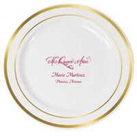 Elegant Mis Quince Años Premium Banded Plastic Plates