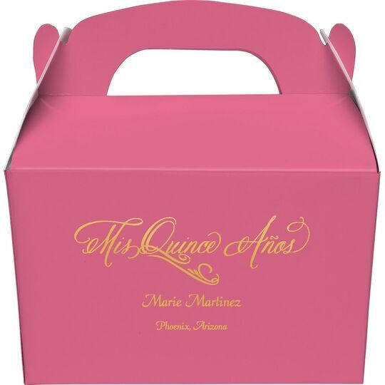 Elegant Mis Quince Años Gable Favor Boxes