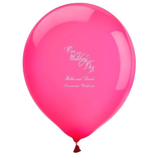 Elegant Our Wedding Day Latex Balloons