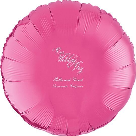 Elegant Our Wedding Day Mylar Balloons