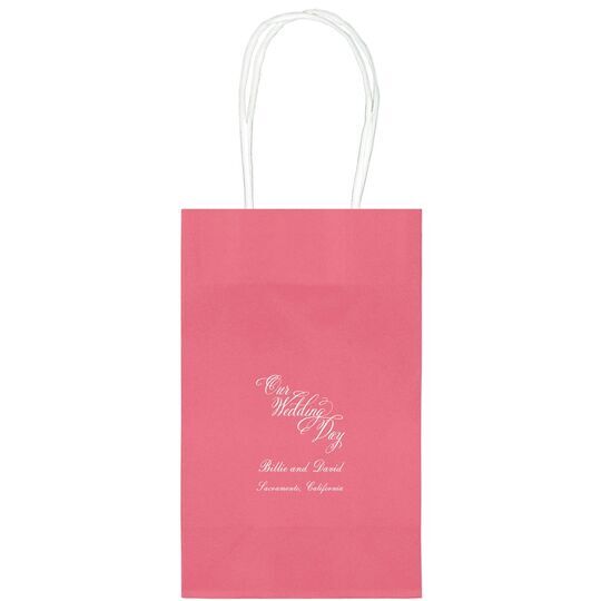 Elegant Our Wedding Day Medium Twisted Handled Bags