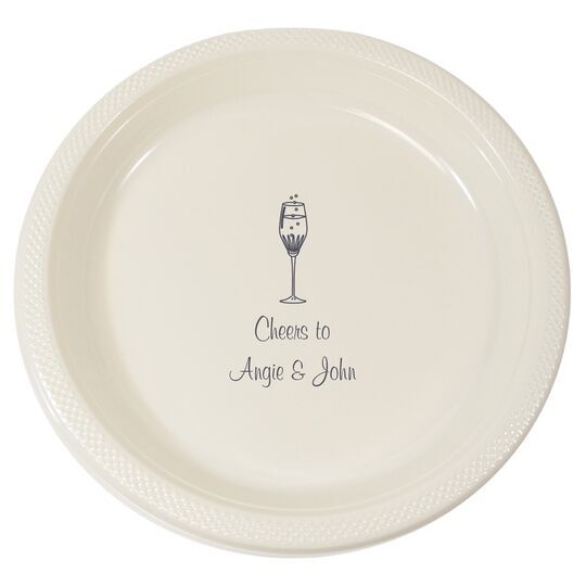 Bubbly Champagne Plastic Plates