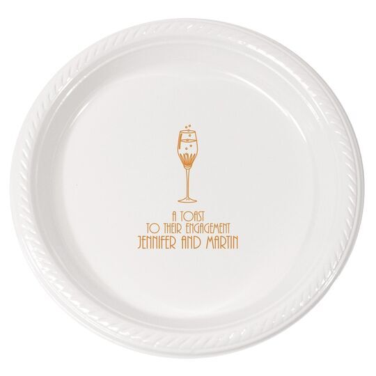 Bubbly Champagne Plastic Plates