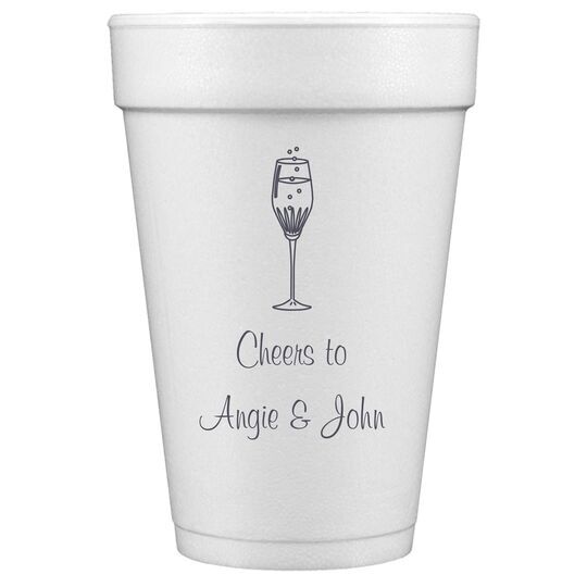 Bubbly Champagne Styrofoam Cups